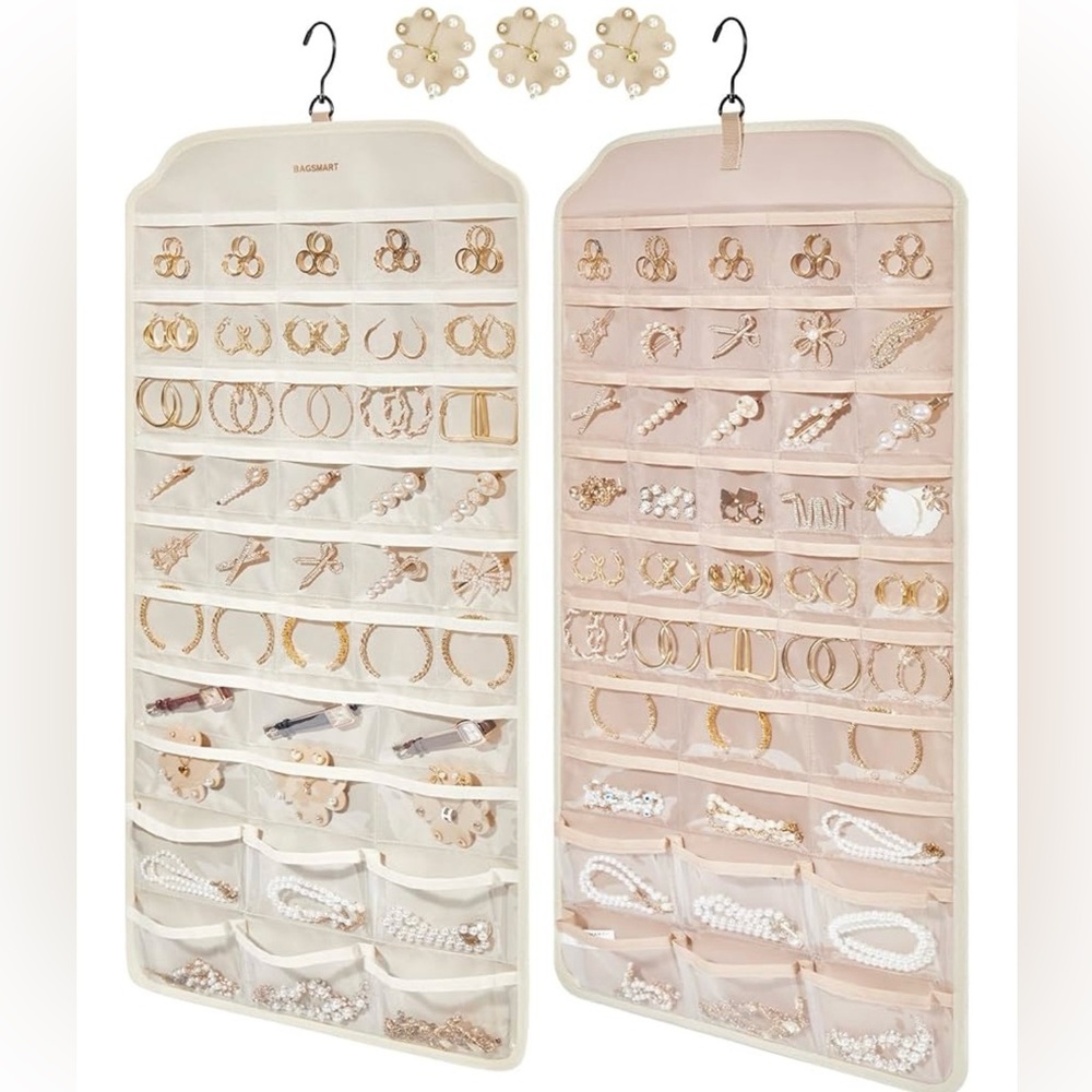BAGSMART Hanging Jewelry Organizer with pockets Double Sided